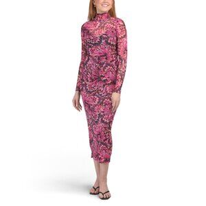 AFRM Fuschia Mock Neck Maxi Dress